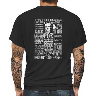 Edgar Allan Poe Poems Quotes Raven Literature Mens Back Print T-shirt | Favorety AU