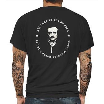 Edgar Allan Poe Quote All That We See Or Seem Is But A Dream Mens Back Print T-shirt | Favorety UK