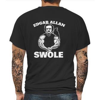 Edgar Allan Swole Funny Edgar Allan Poe Weightlifting Mens Back Print T-shirt | Favorety