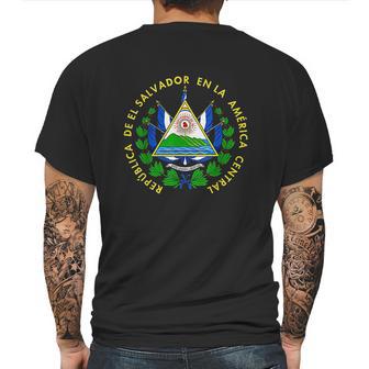 El Salvador Flag El Salvador Emblem Design Salvadoran Mens Back Print T-shirt | Favorety