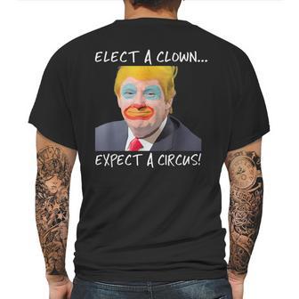 Elect A Clown Expect A Circus Retro Mens Back Print T-shirt | Favorety