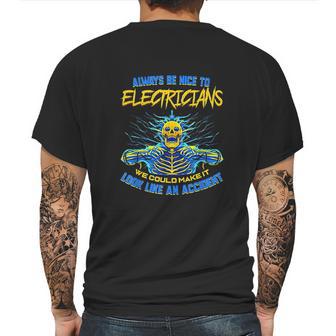 Electrician Funny Gift For Electrical Engineer Electricity Mens Back Print T-shirt | Favorety