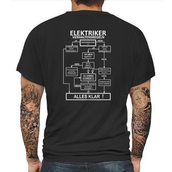 Elektriker Verhaltensregeln Mens Back Print T-shirt | Favorety