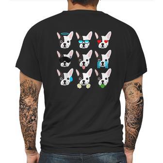 Emoji Boston Terrier Dog Faces Mens Back Print T-shirt | Favorety CA