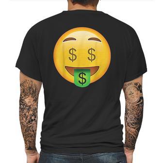 Emoji Money Face Cute Smile Dollar Signs Eyes Mouth Emotic Mens Back Print T-shirt | Favorety UK