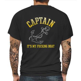 Faded Funny Gift Its My Fucking Boat Funny Gift Yacht Rock Party Boat Captain Me Mens Back Print T-shirt | Favorety