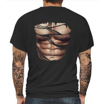 Fake Muscles Ripped Torn Chest Six Pack Abs Fitness Model Mens Back Print T-shirt | Favorety CA