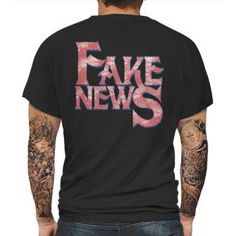 Fake News Distressed Text Mens Back Print T-shirt | Favorety DE