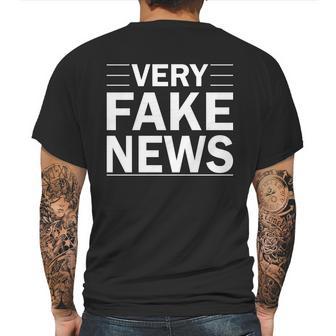 Very Fake News Funny Political Mens Back Print T-shirt | Favorety