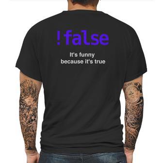 False Javascript Boolean Funny Programming Python Mens Back Print T-shirt | Favorety CA