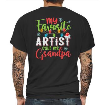 My Favorite Artist Calls Me Grandpa Xmas Light Mens Back Print T-shirt | Favorety