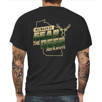 Fear The Deer Milwaukee Basketball 2021 Playoffs Mens Back Print T-shirt | Favorety UK