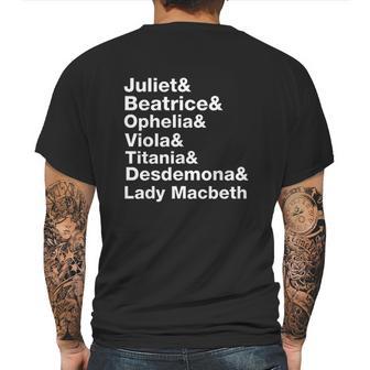 Female Characters Of William Shakespeare Plays Mens Back Print T-shirt | Favorety AU