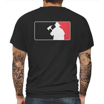 Firefighter Baseball Style Logo Mens Back Print T-shirt | Favorety