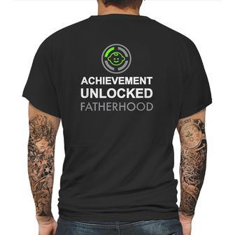 First Fathers Day Achievement Unlocked Fatherhood Mens Back Print T-shirt | Favorety