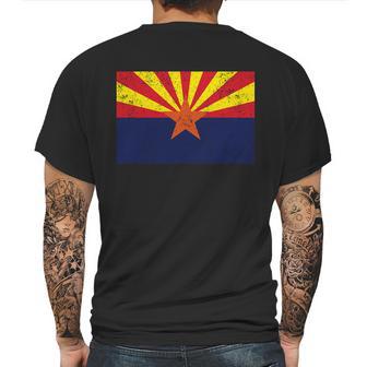 Flag Of Arizona Vintage Mens Back Print T-shirt | Favorety