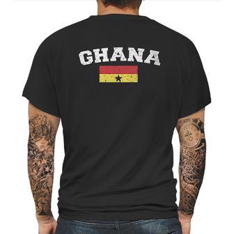 Flag Of Ghana Faded Ghanaian Flag Mens Back Print T-shirt | Favorety