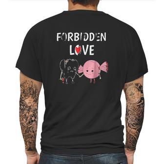 Forbidden Love Funny Teeth And Candy Dentist Mens Back Print T-shirt | Favorety