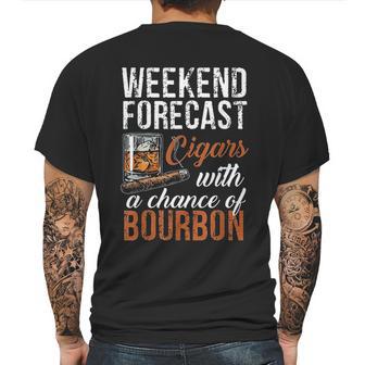 Weekend Forecast Cigars With Chance Bourbon Mens Back Print T-shirt | Favorety UK