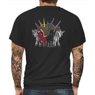 The Four Unicorns Of The Apocalypse Mens Back Print T-shirt | Favorety