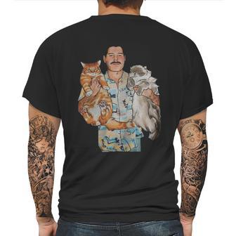 Freddie Mercury Hug Cats Mens Back Print T-shirt | Favorety CA