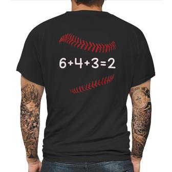 Funny Baseball Gift 6 4 3 2 Baseball Double Play Mens Back Print T-shirt | Favorety