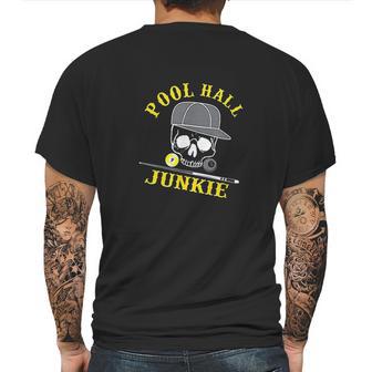 Funny Billiard Pool Hall Junkie Mens Back Print T-shirt | Favorety