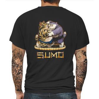 Funny Cats Sumo Wrestler Japanese Cat Sumo Wrestling Mens Back Print T-shirt | Favorety DE