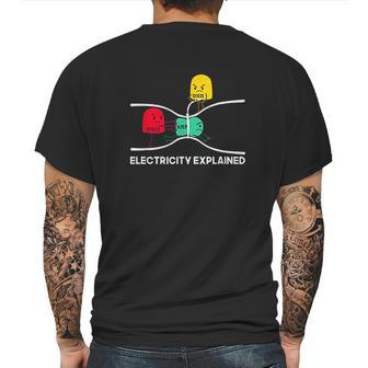 Funny Electricity Explained Mens Back Print T-shirt | Favorety DE