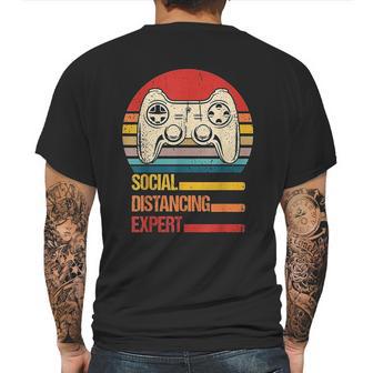 Funny Gaming Vintage Video Gamer Social Distancing Expert Mens Back Print T-shirt | Favorety CA