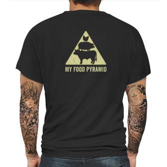 Funny Grilling Barbecue Cooking My Food Pyramid Mens Back Print T-shirt | Favorety CA