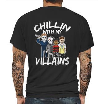 Funny Halloween Chillin With My Villains Mens Back Print T-shirt | Favorety AU