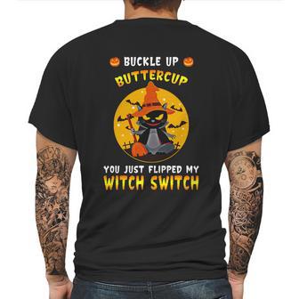 Funny Halloween Cute Halloween Buckle Up Buttercup You Just Flipped My Switch Mens Back Print T-shirt | Favorety