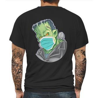 Funny Halloween Frankenstein Pandemic Virus Mask Mens Back Print T-shirt | Favorety