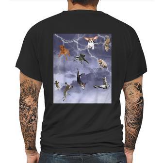 Funny Its Raining Cats And Dogs Mens Back Print T-shirt | Favorety DE