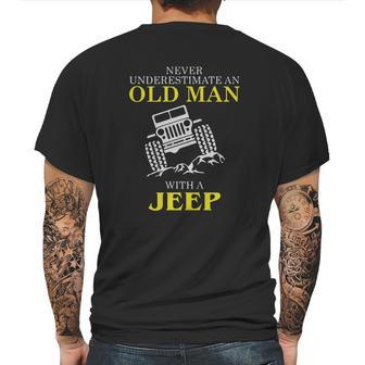 Mens Funny Jeep Tshirt Old Man With A Jeep Tee Mens Back Print T-shirt | Favorety