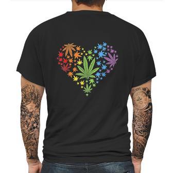 Funny Marijuana Heart Lgbt Gay Pride Month Graphic Design Printed Casual Daily Basic Mens Back Print T-shirt | Favorety