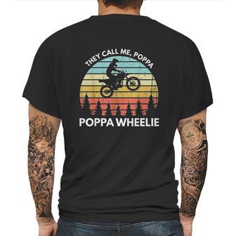 Funny Motocross Vintage Dirt Bike Poppa Wheelie Braaap Mens Back Print T-shirt | Favorety DE