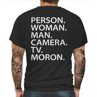 Funny Person Woman Man Camera Tv Moron Mens Back Print T-shirt | Favorety UK