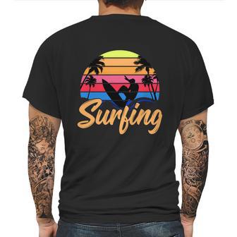 Funny Retro Surfing Logo Mens Back Print T-shirt | Favorety CA