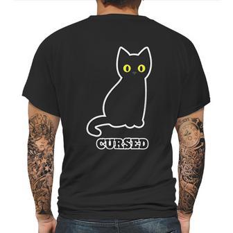 Funny Scary Halloween Cursed Black Cat Gift Mens Back Print T-shirt | Favorety DE