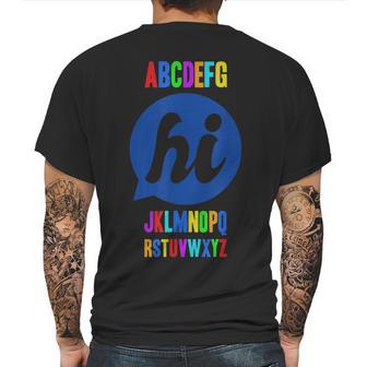 Funny Spelling School Starter Alphabet Abc Says Hi Mens Back Print T-shirt | Favorety