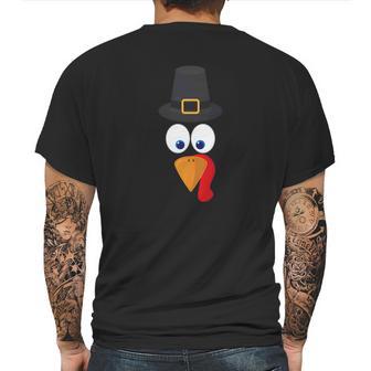 Funny Thanksgiving Turkey Face Party Gift Mens Back Print T-shirt | Favorety