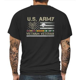 Funny Us Army Vietnam Veteran Usa Flag A Great Gift For Veteran Vietnam Army Mens Back Print T-shirt | Favorety