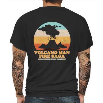 Funny Vintage Volcano Man Fire Saga Eurovision Song Contest Mens Back Print T-shirt | Favorety DE