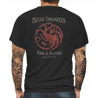 Game Of Thrones House Targaryen Fire Blood Mens Back Print T-shirt | Favorety