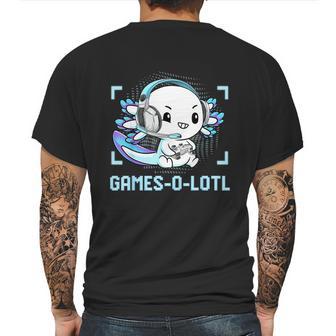 Gamesolotl Axolotl Video Gamer Kawaii Pastel Goth Anime Boys Graphic Design Printed Casual Daily Basic Mens Back Print T-shirt | Favorety AU