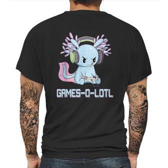 Gamesolotl Axolotl Video Gamer Kawaii Pastel Goth Anime Graphic Design Printed Casual Daily Basic Mens Back Print T-shirt | Favorety DE