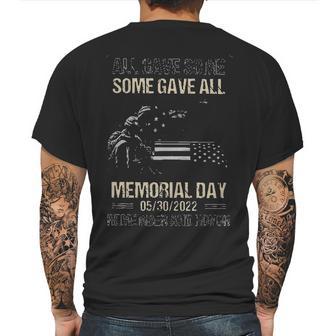 All Gave Some Some Gave All Memorial Day Remember 2022 Trend Mens Back Print T-shirt | Favorety