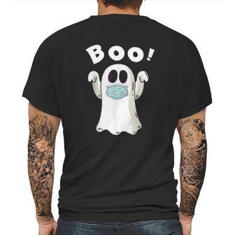 Ghost Boo Social Distancing Mens Back Print T-shirt | Favorety